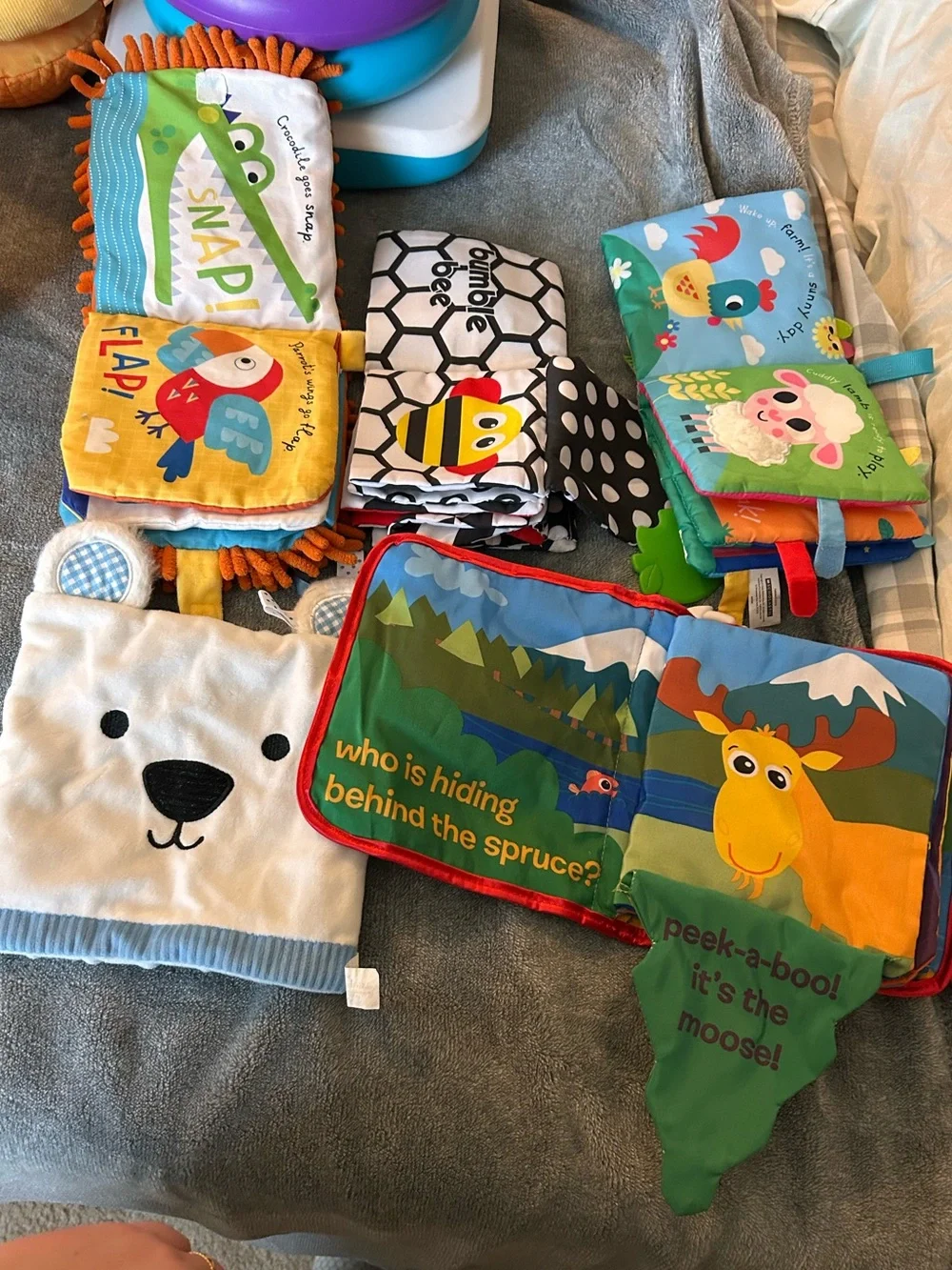 Baby Soft Peek-a-Boo & Squeak Cloth Book Bundle